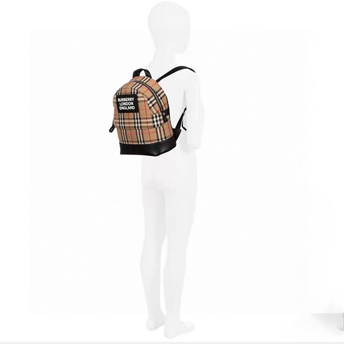 burberry vintage check coated canvas calf leather bottom panel small travel backpack